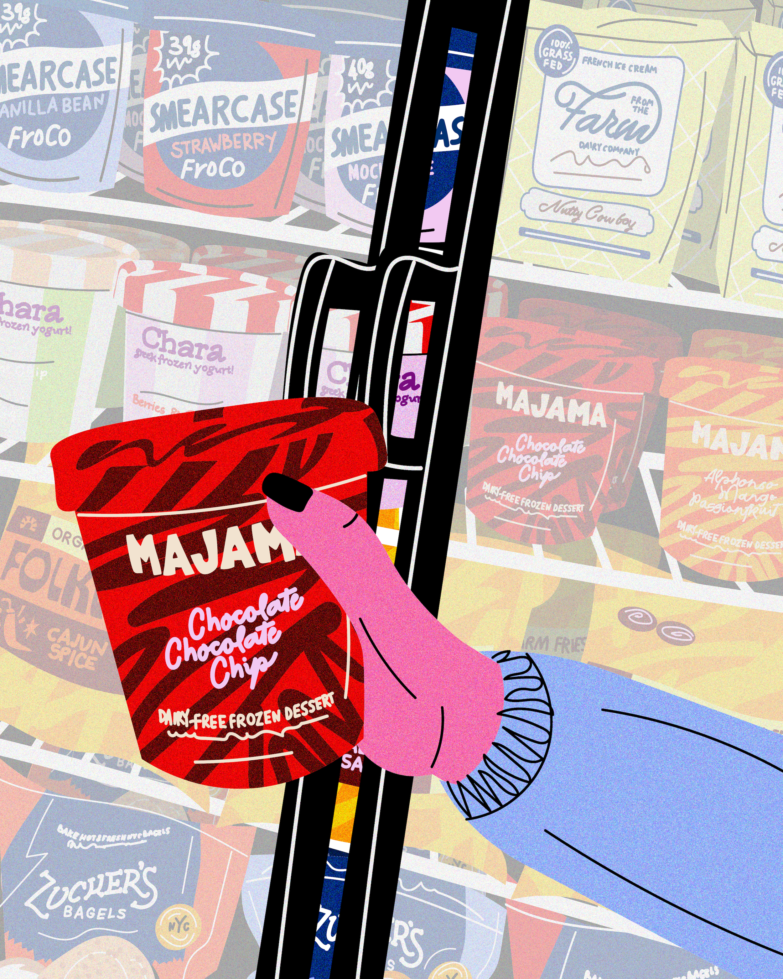 Pop Up Grocer Majama Ice Cream Illustration by Azra Hirji