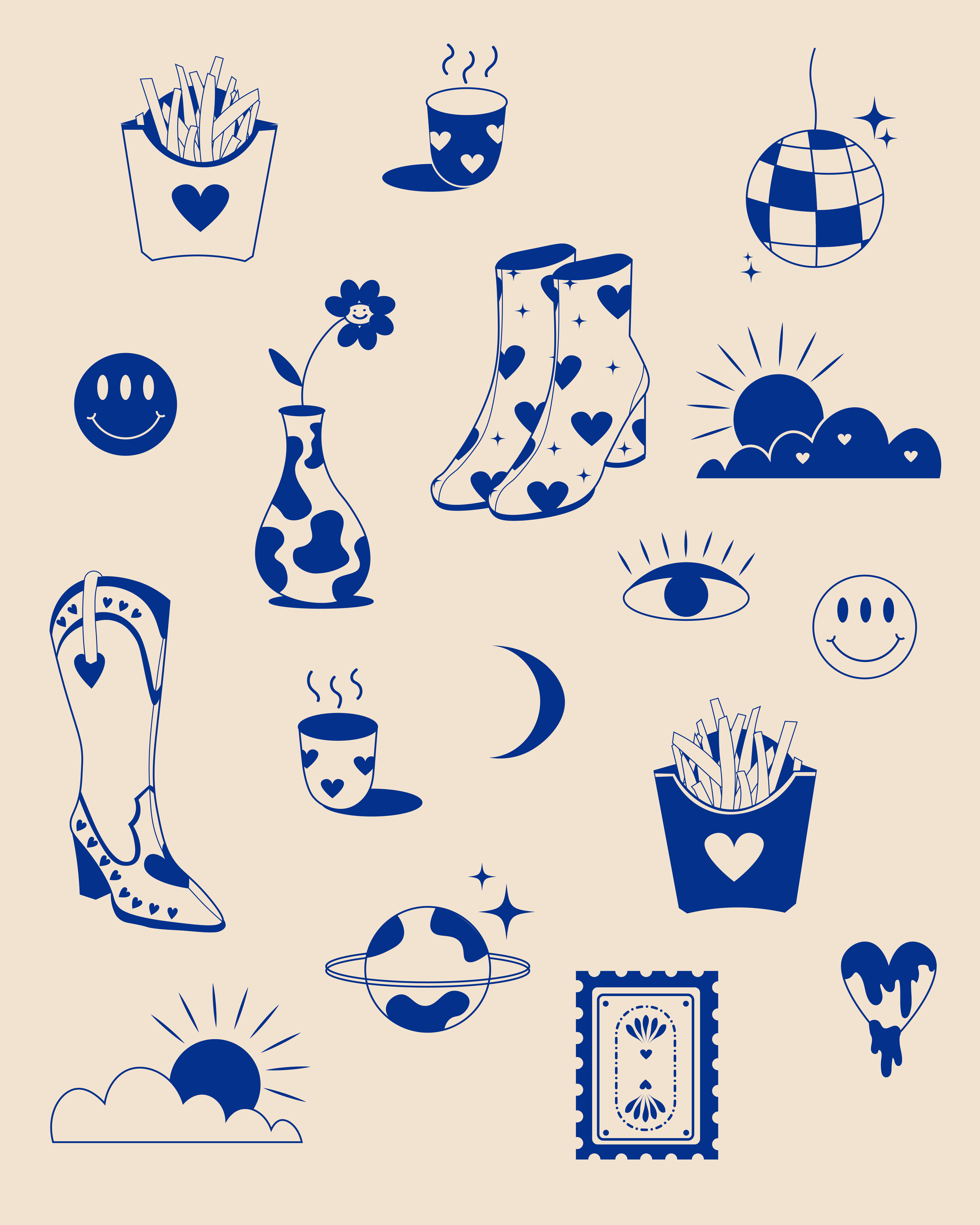 Flash tattoo sheet by Azra Hirji