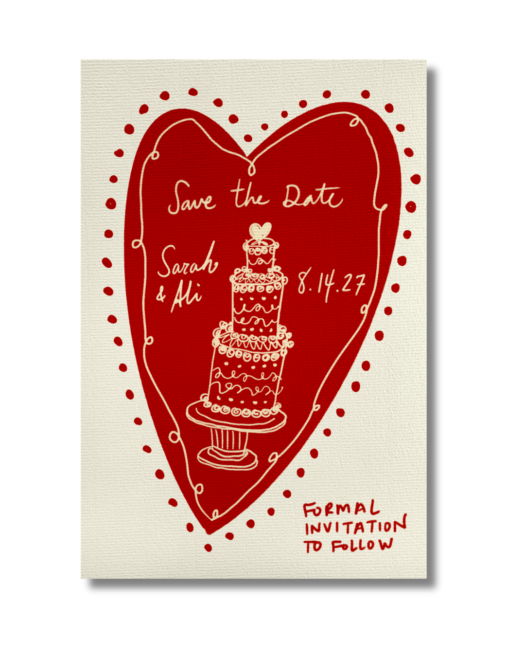 custom hand-drawn wedding save the date invites