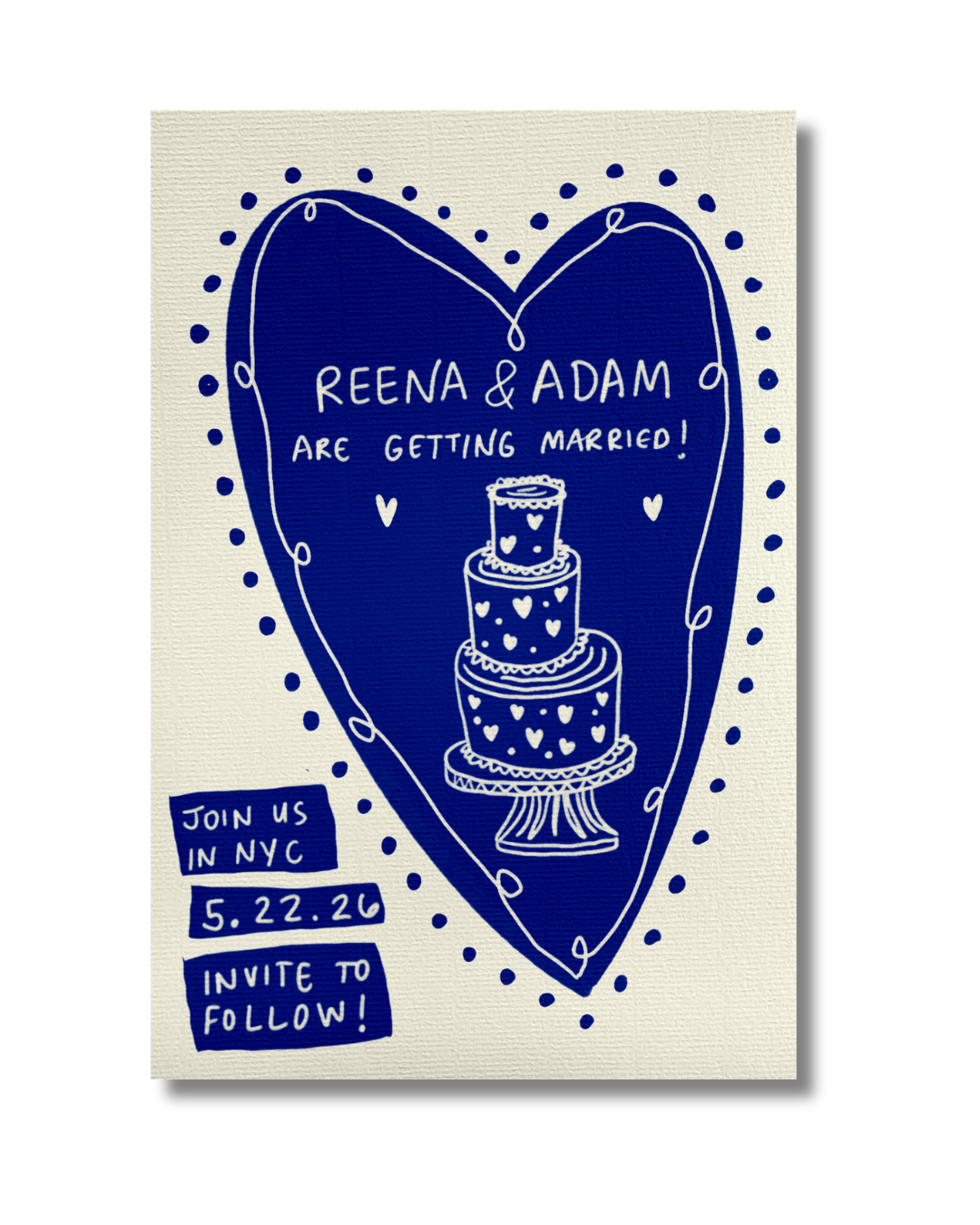 custom hand-drawn wedding save the date invites