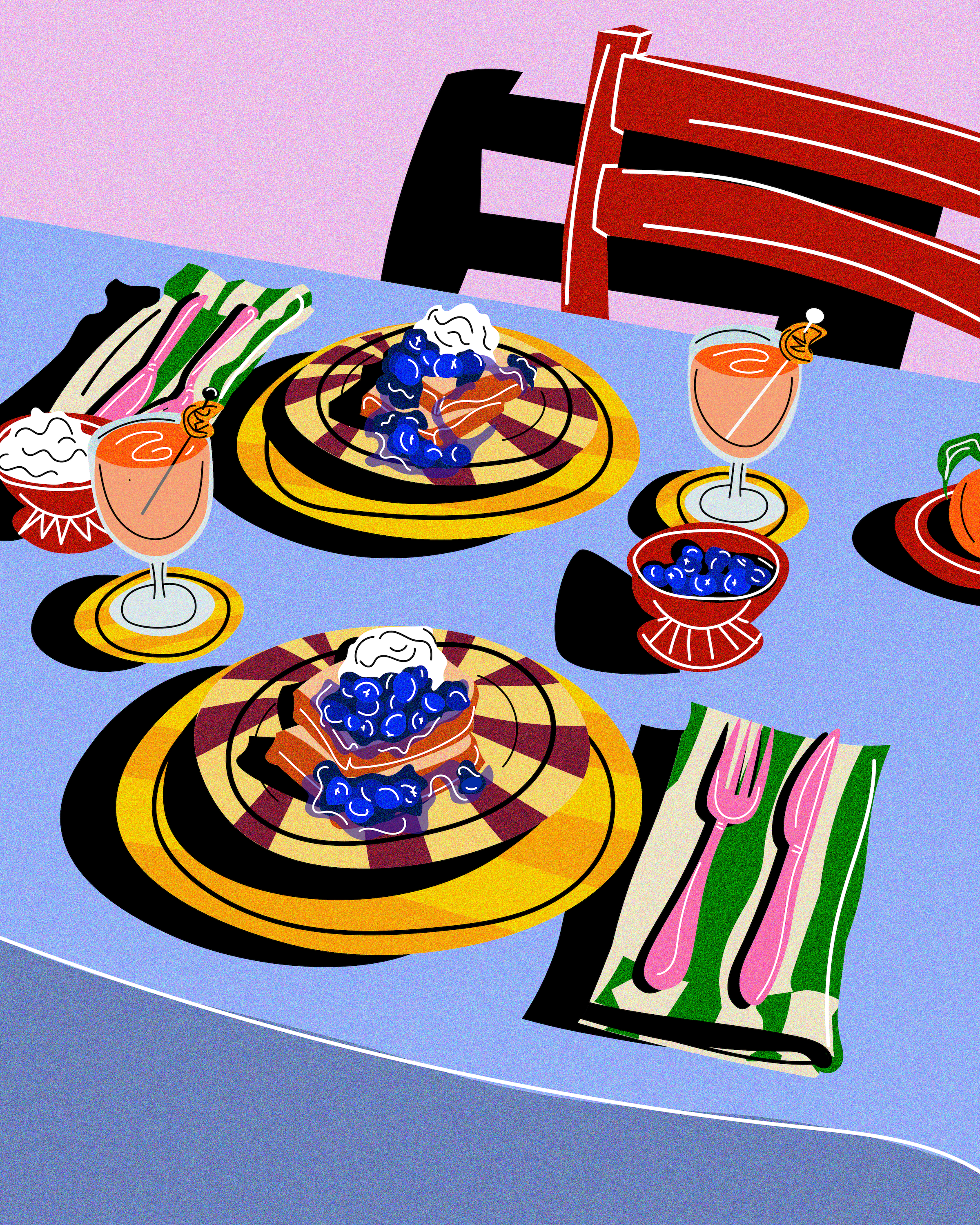 Custom tablescape illustration by Azra Hirji