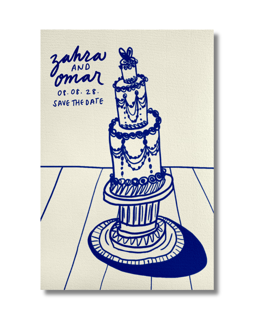 custom hand-drawn wedding save the date invites