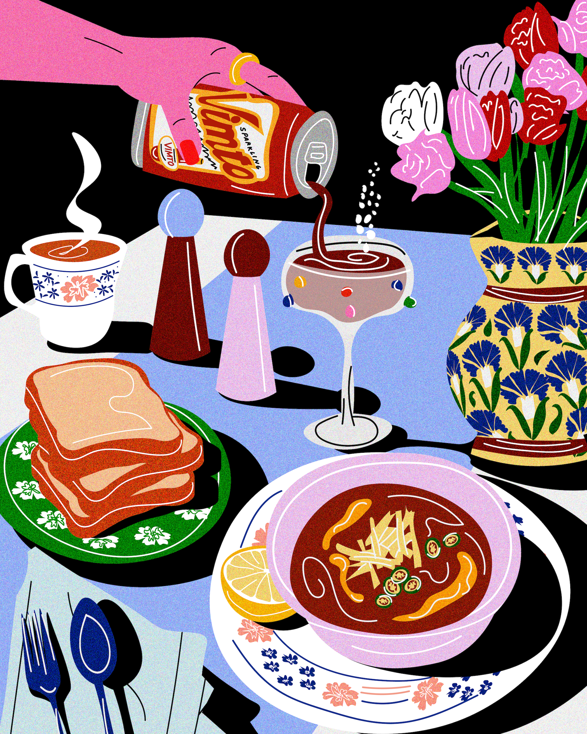 Tablescape illustration by Azra Hirji