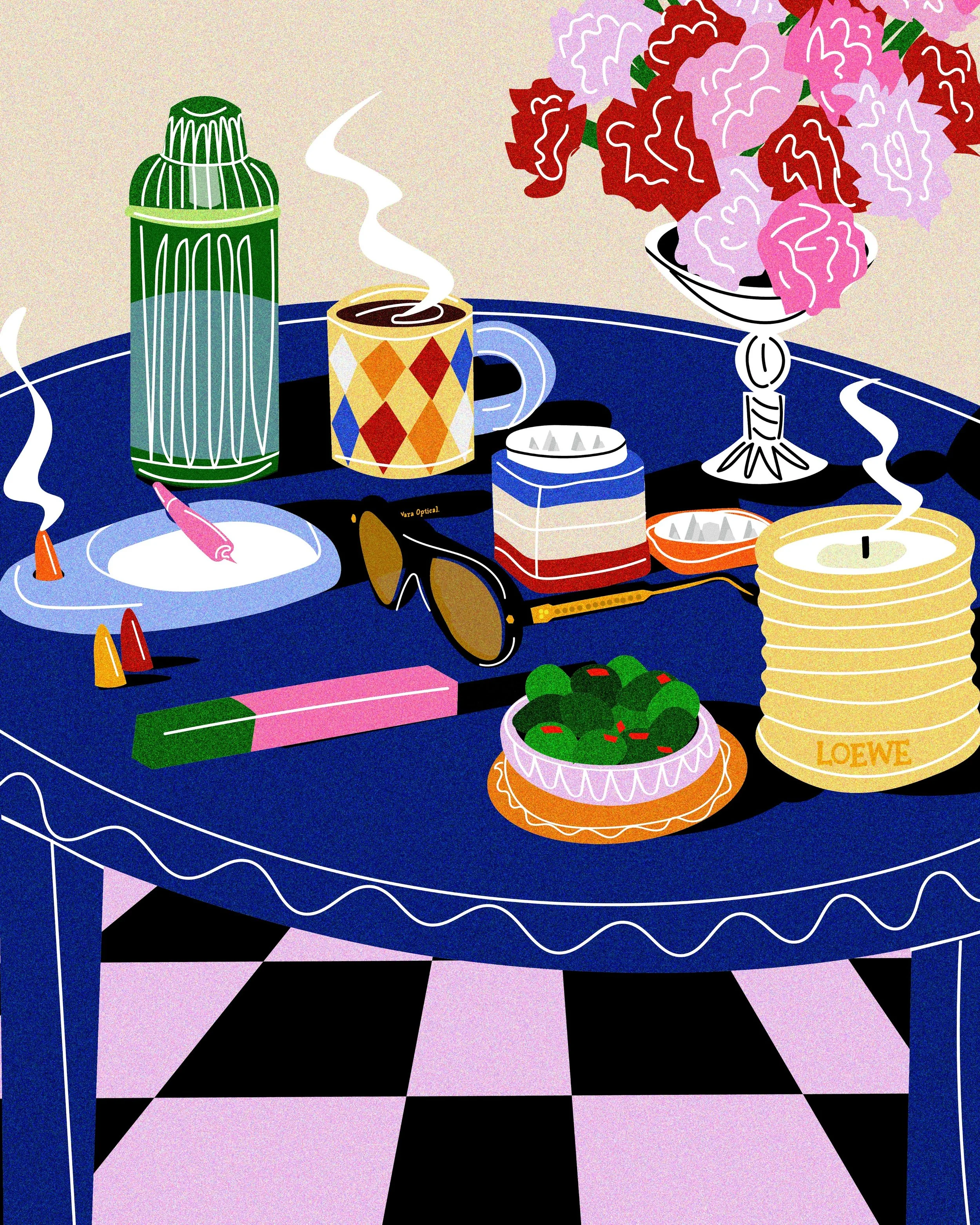 editorial smokeware and accessories illustration by azra hirji