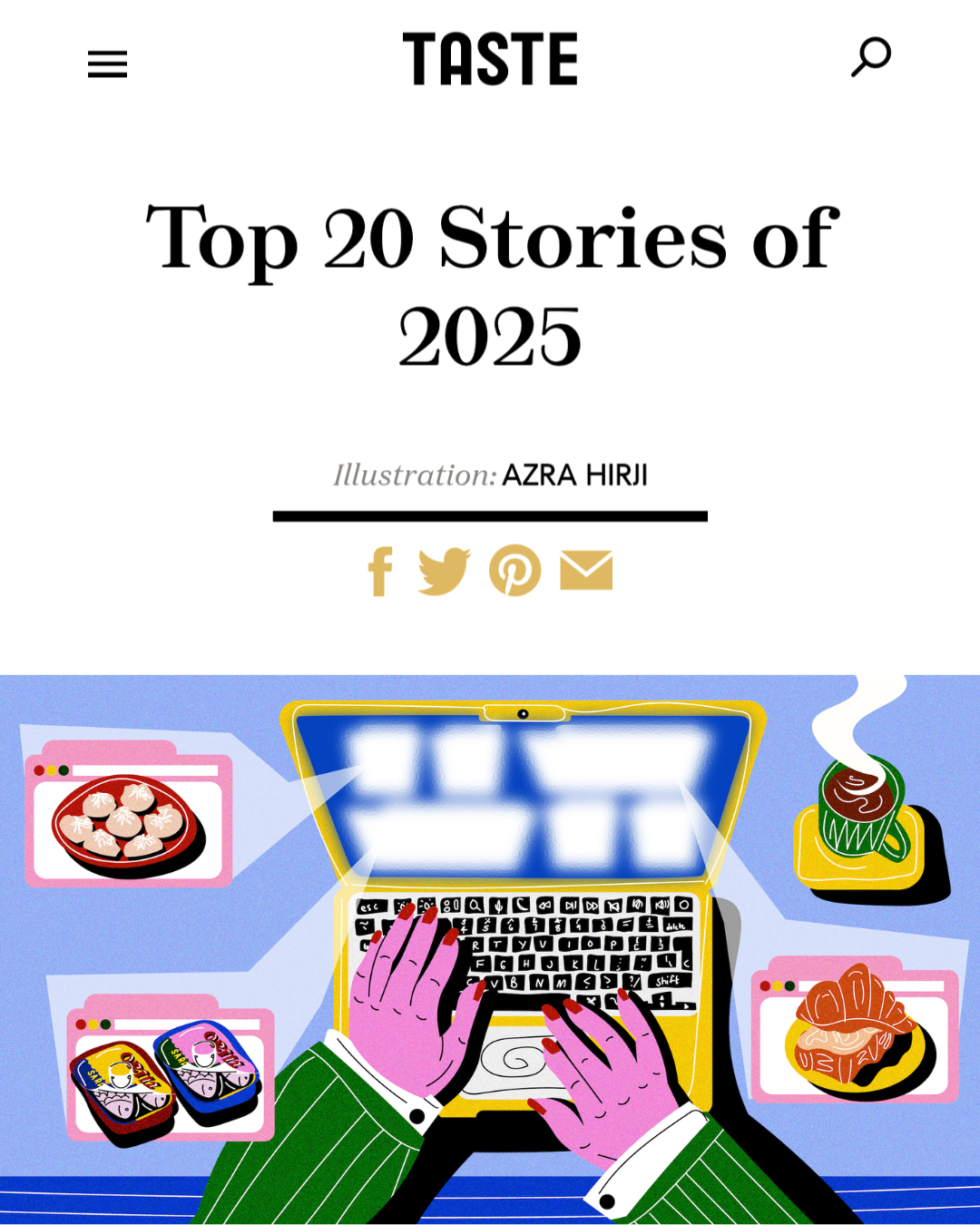 Taste Top 20 Stories of 2025 - illustration by Azra Hirji