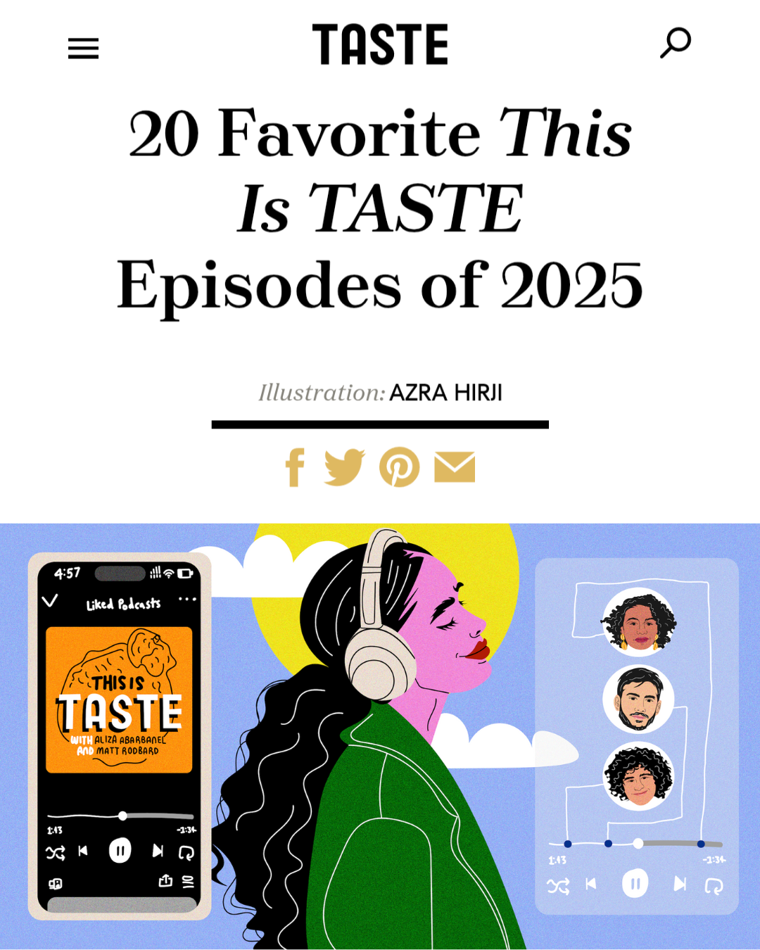 Taste Podcast 2025 - illustration by Azra Hirji