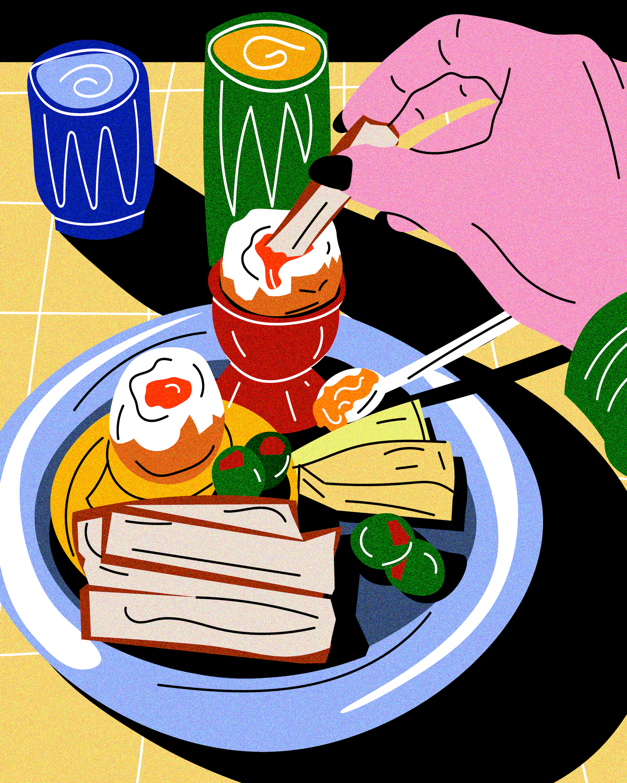 illustration of canadian tableware brand Xenia Taler by Azra hirji