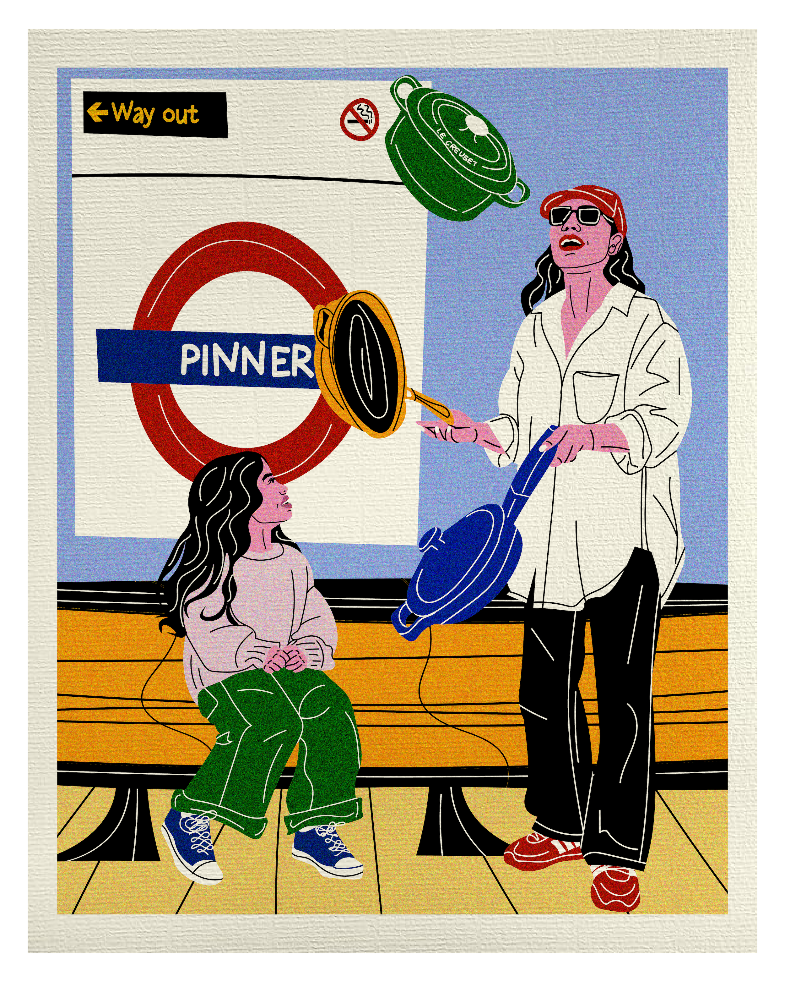 Mother's Day UK 2026- le creuset, our place cookware, staub,  illustration by Azra Hirji