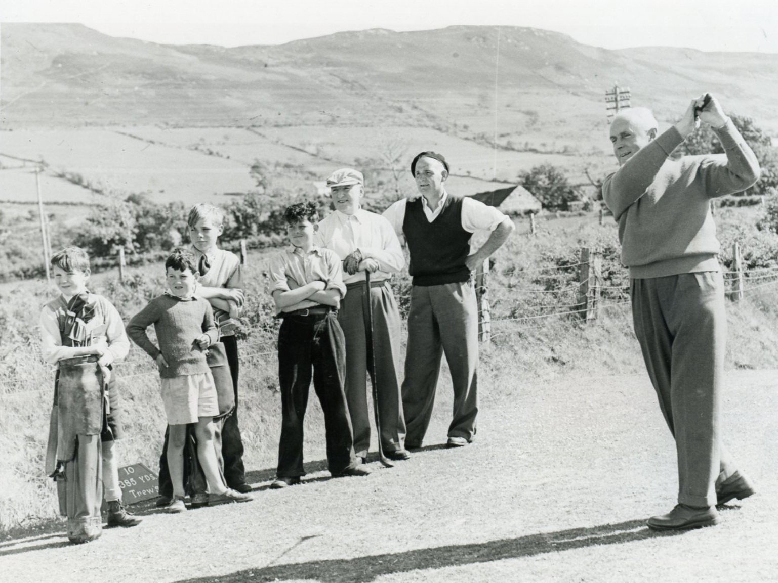 North West Golf Club, Lisfannan, Fahan, with caddy Pat Doherty, 1950s