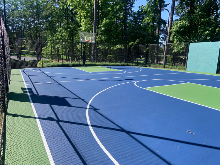 Chapel Hill, North Carolina basketball court repair at The Preserve at Jordan Lake after