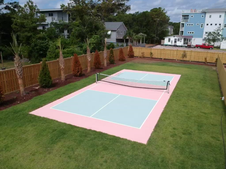 Carolina Beach, North Carolina pickleball court repair and resurface at Social on Second after