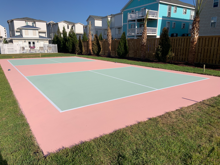 Carolina Beach, North Carolina pickleball court repair and resurface at Social on Second after