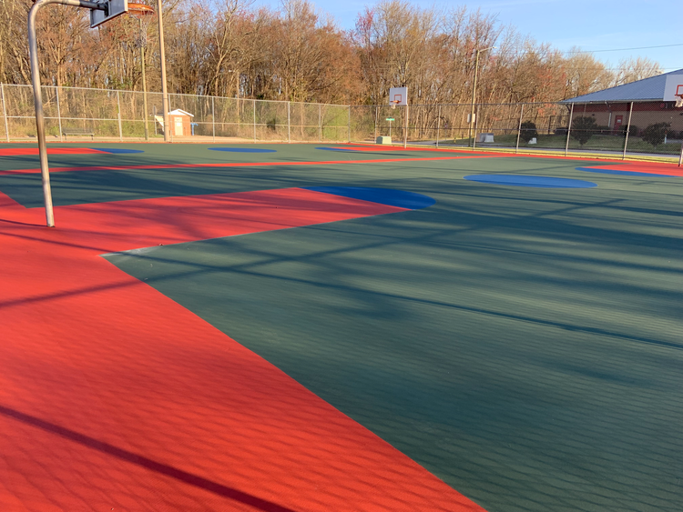 Fayetteville, North Carolina basketball court repair and resurface at JS Spivey Park after