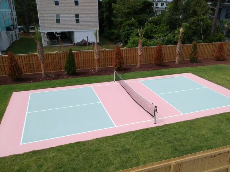 Carolina Beach, North Carolina pickleball court repair and resurface at Social on Second after