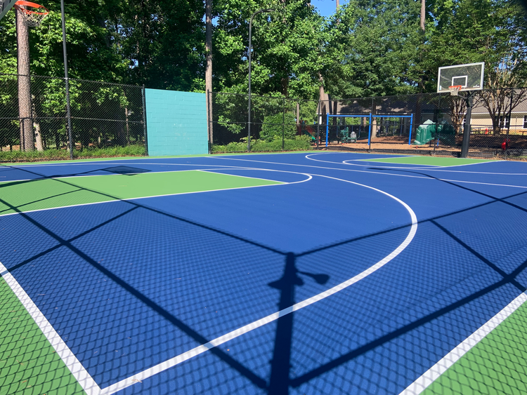 Chapel Hill, North Carolina basketball court repair at The Preserve at Jordan Lake after