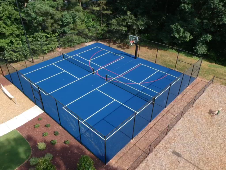 Raleigh, North Carolina pickleball court repair and resurface at Summit at Avent Ferry after