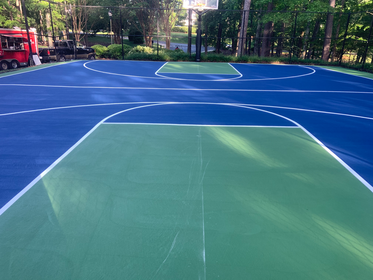 Chapel Hill, North Carolina basketball court repair at The Preserve at Jordan Lake after