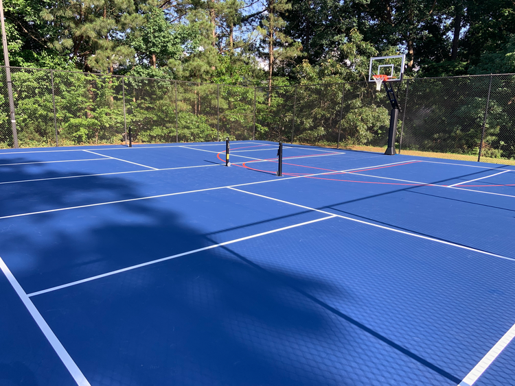 Raleigh, North Carolina pickleball court repair and resurface at Summit at Avent Ferry after