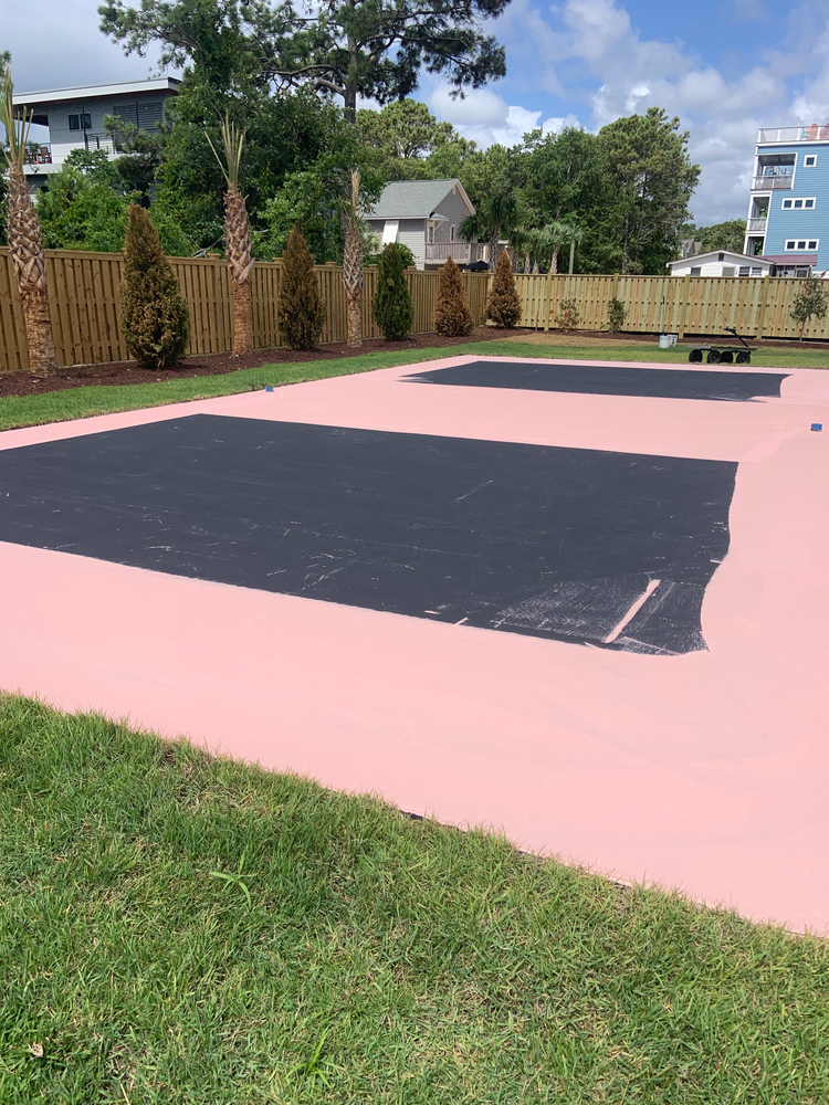 Carolina Beach, North Carolina pickleball court repair and resurface at Social on Second before
