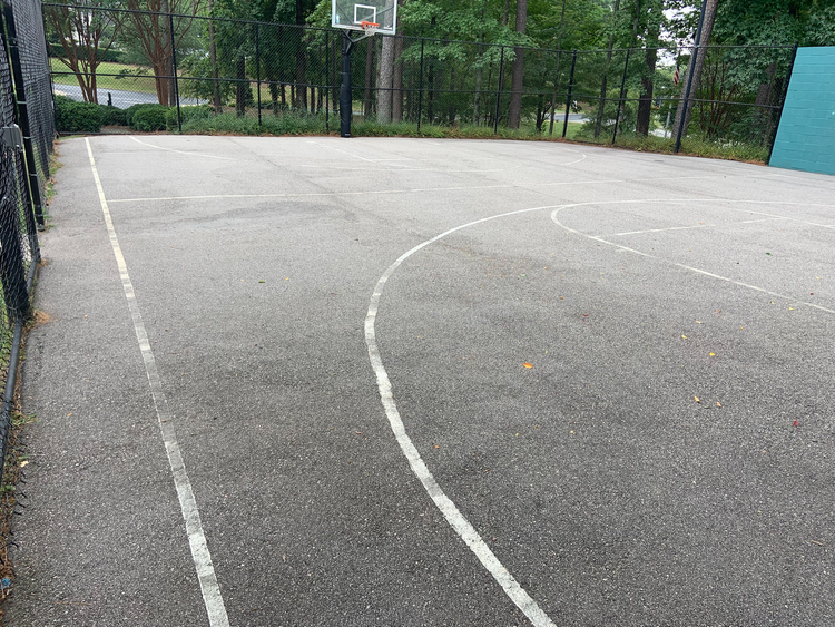 Chapel Hill, North Carolina basketball court repair at The Preserve at Jordan Lake before