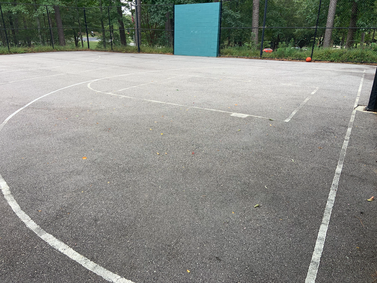 Chapel Hill, North Carolina basketball court repair at The Preserve at Jordan Lake before