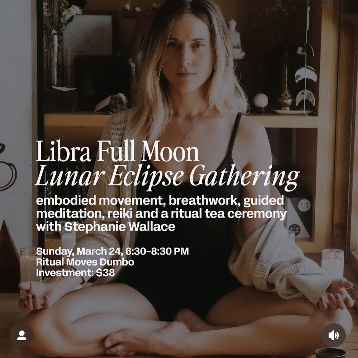 New York Loves! 

Join me this Sunday for a VERY special and nourishing gathering at @ritualmoves in Dumbo 😍

In honor + observance of the first lunar eclipse of the year, the arrival of spring, and the profound energy shifts this season + portal br