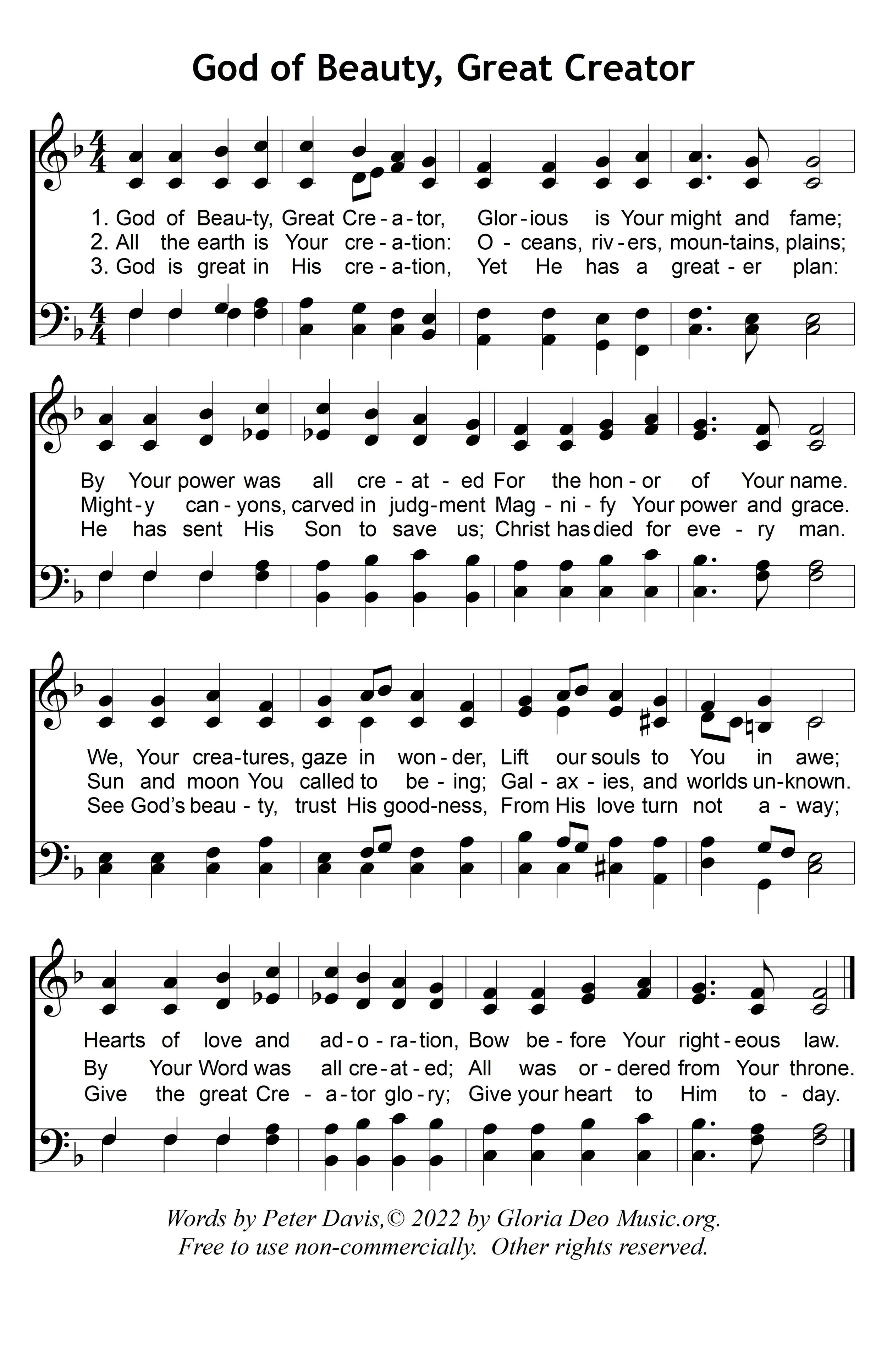 God of Beauty, Great Creator