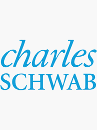 The image features the name 'Charles Schwab' written in blue text on a white background.