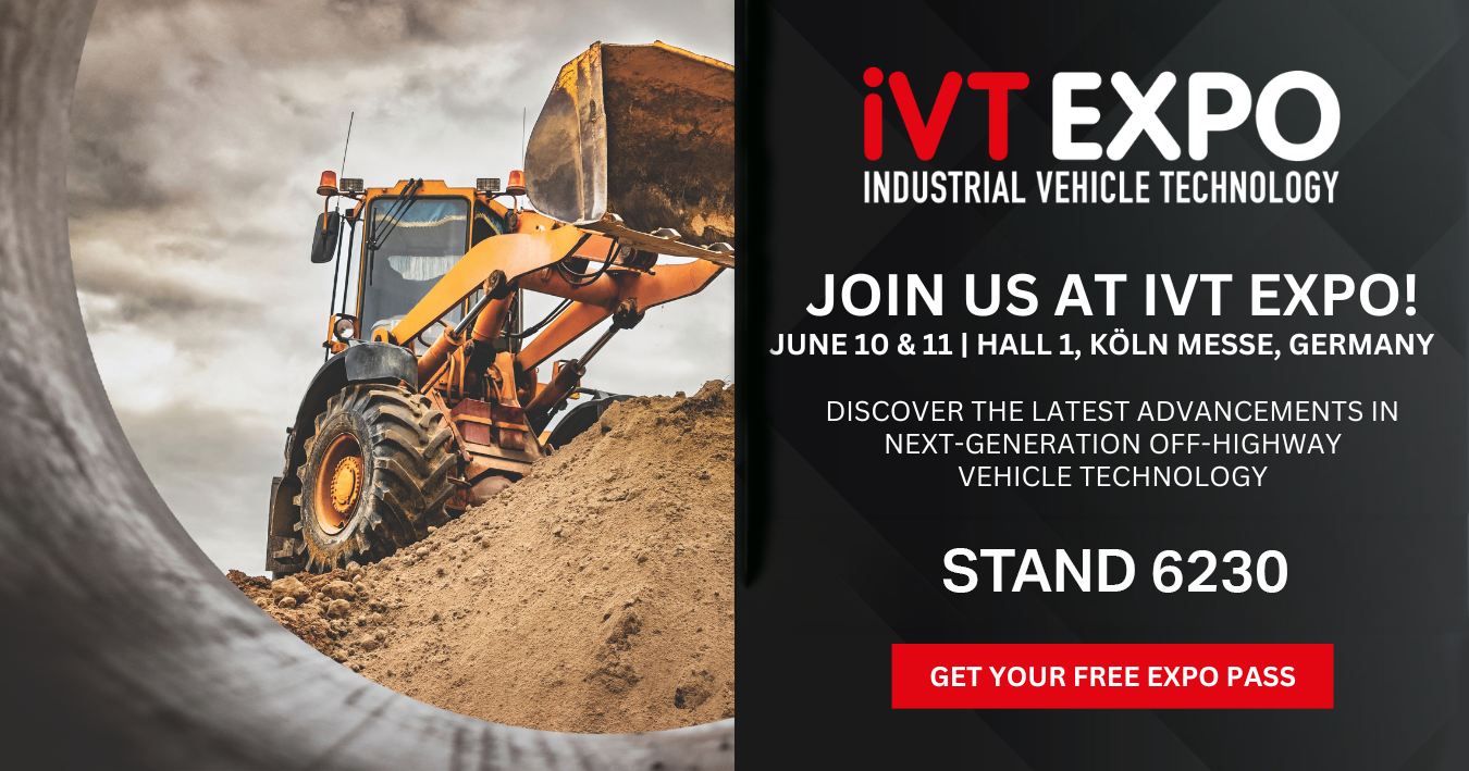 Banner with image of a digger promoting attendance at iVT Expo 2026