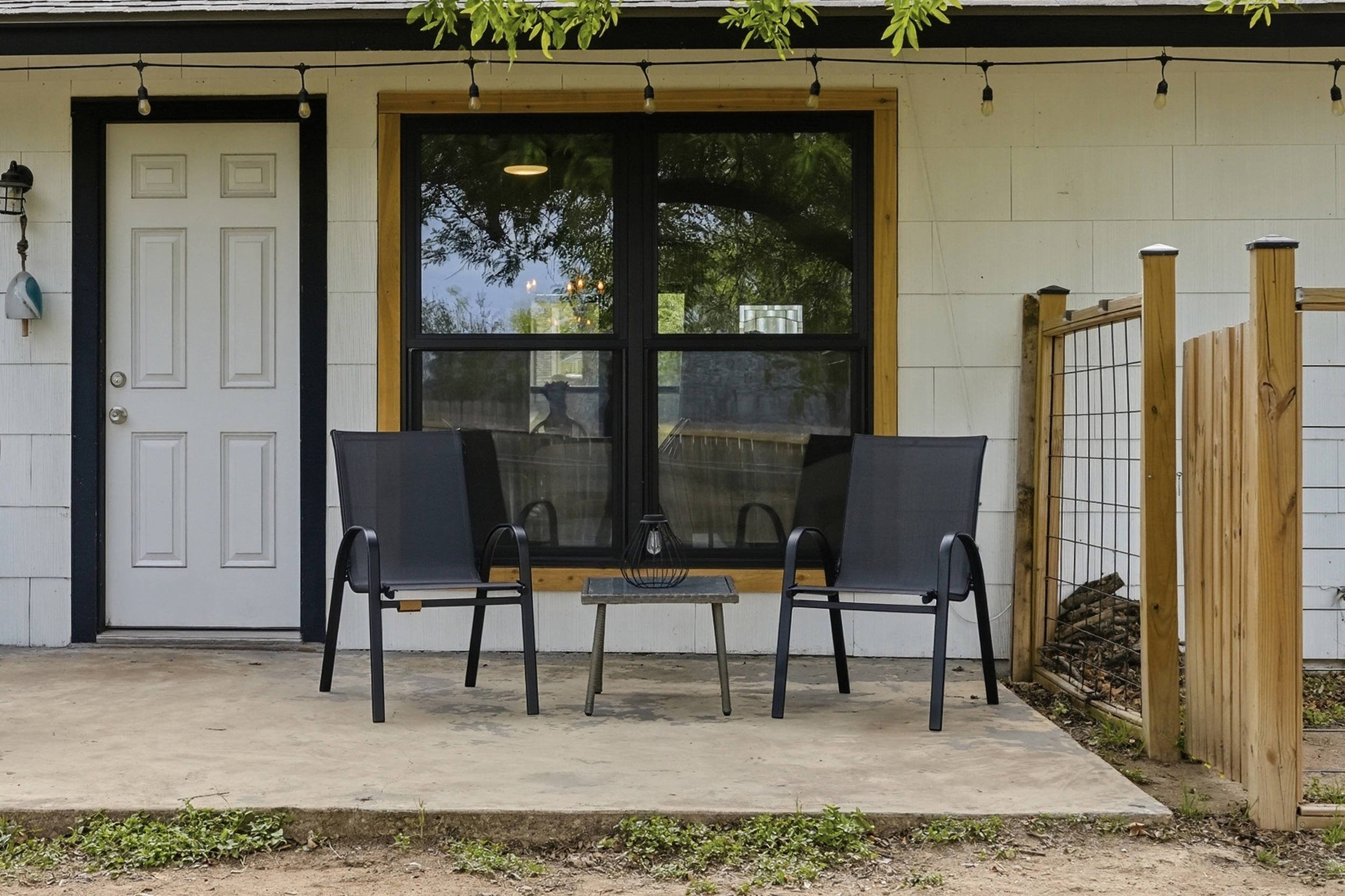 Additional seating in fenced yard