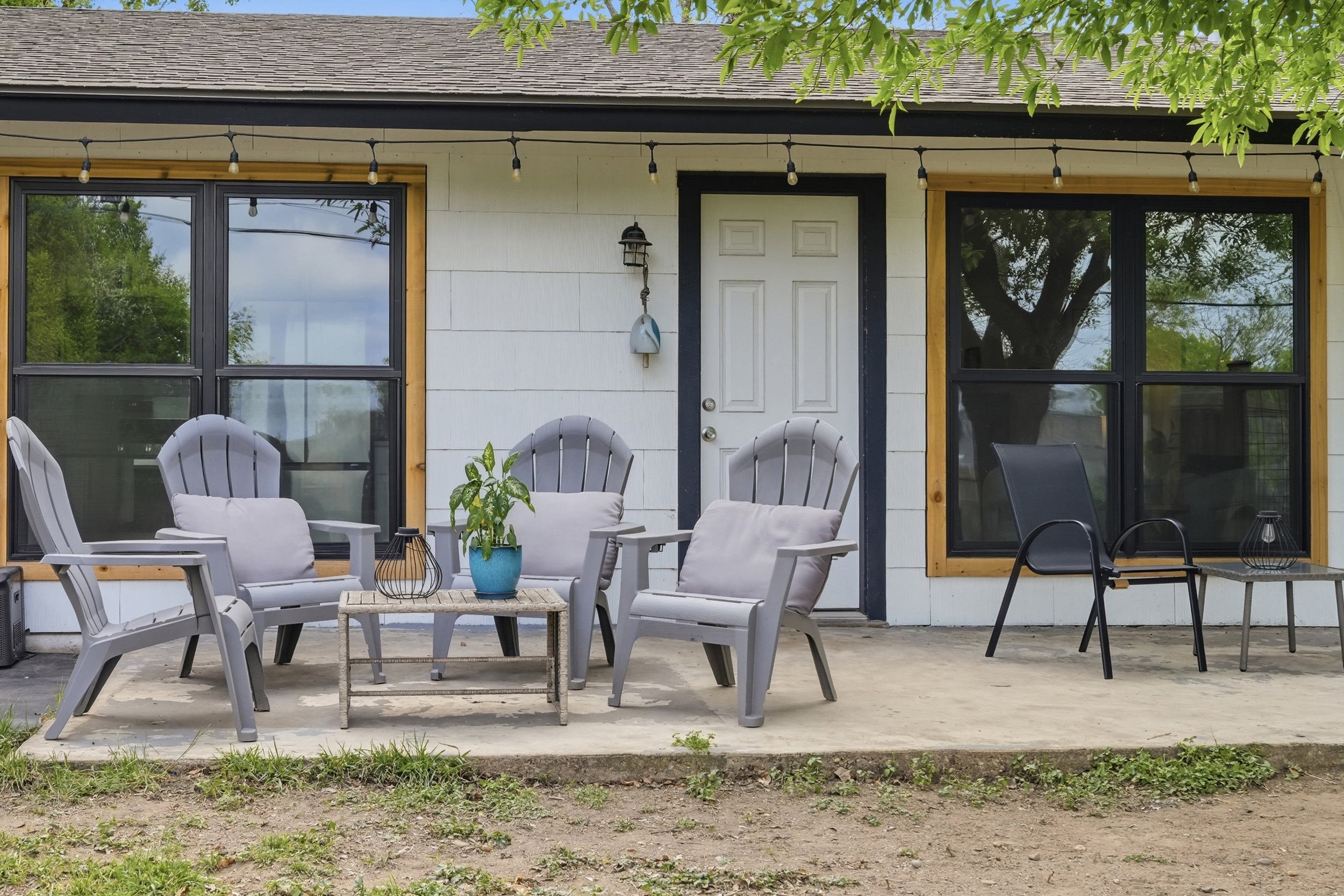 Back porch with seating