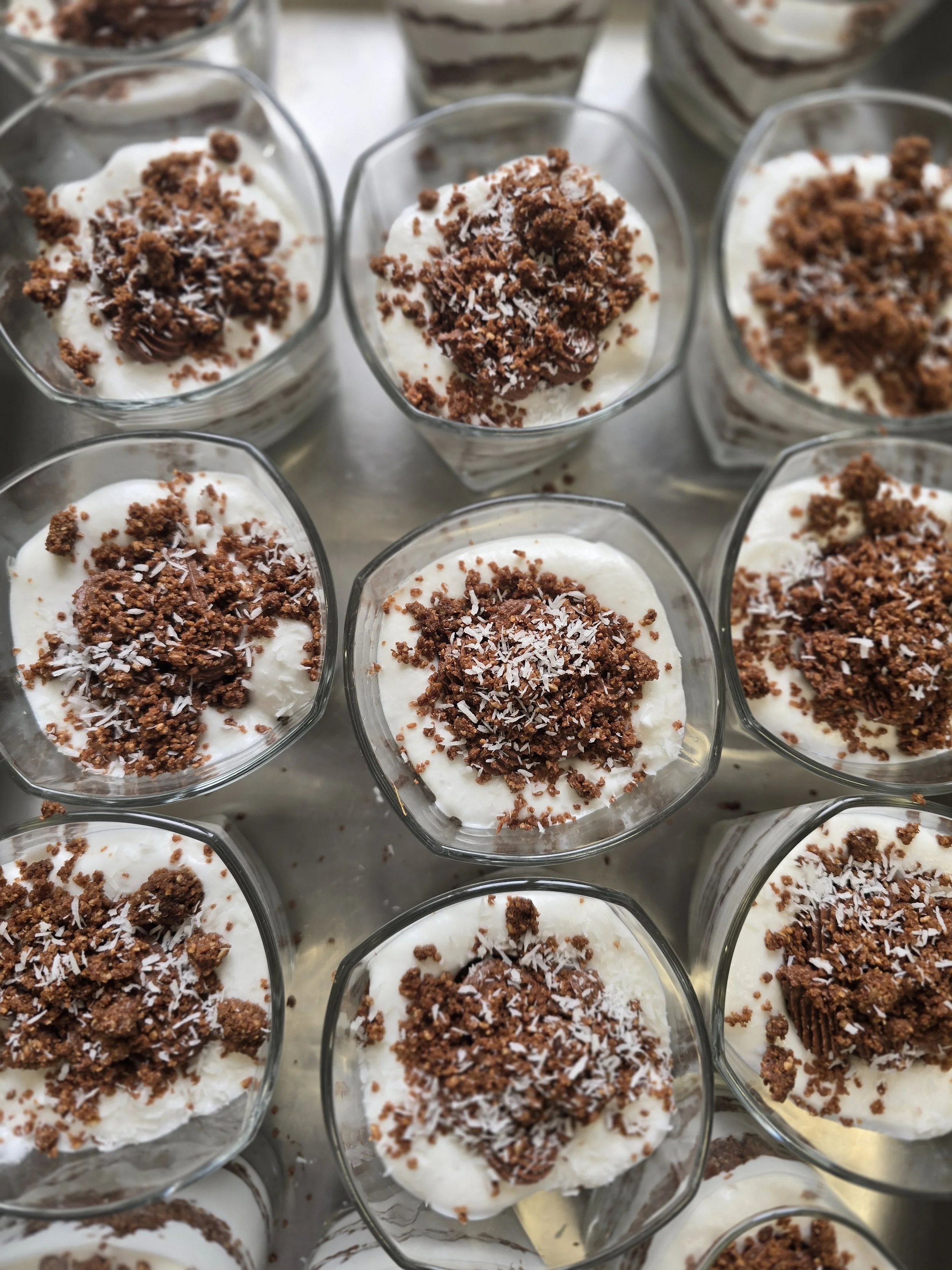 Verrine végan, façon Bounty.