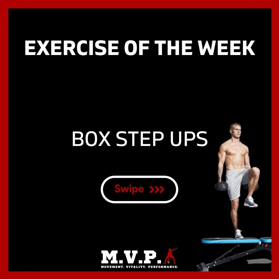BOX STEP-UPS 📦🦶

Stand in front of a box or bench with your feet hip-width apart.

Place one foot on the box, ensuring that your entire foot is on the surface.
Push through your heel and step up straightening your leg. Bring your non-weightbearing 