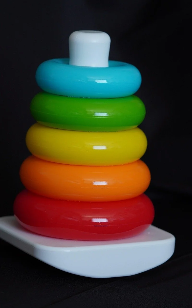 Rainbow stacking ring toy, gifts for a 1 year old under $25