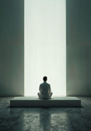 Person meditation in stillness
