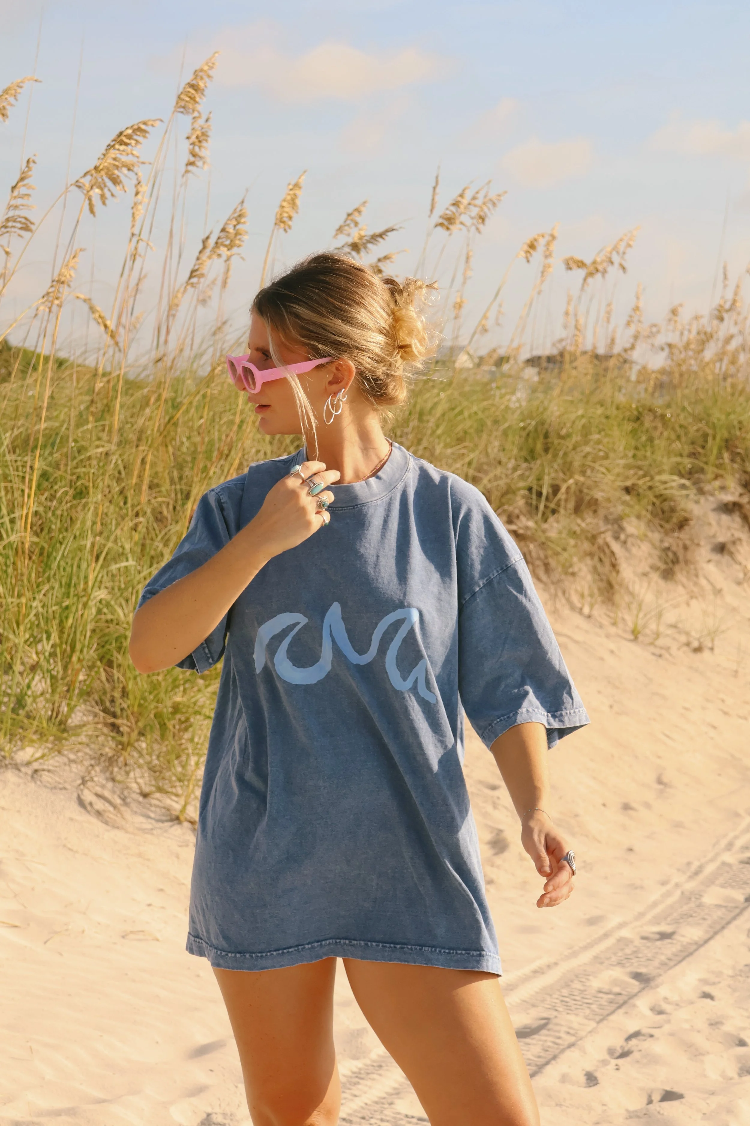 Wave Tee - Dark Blue