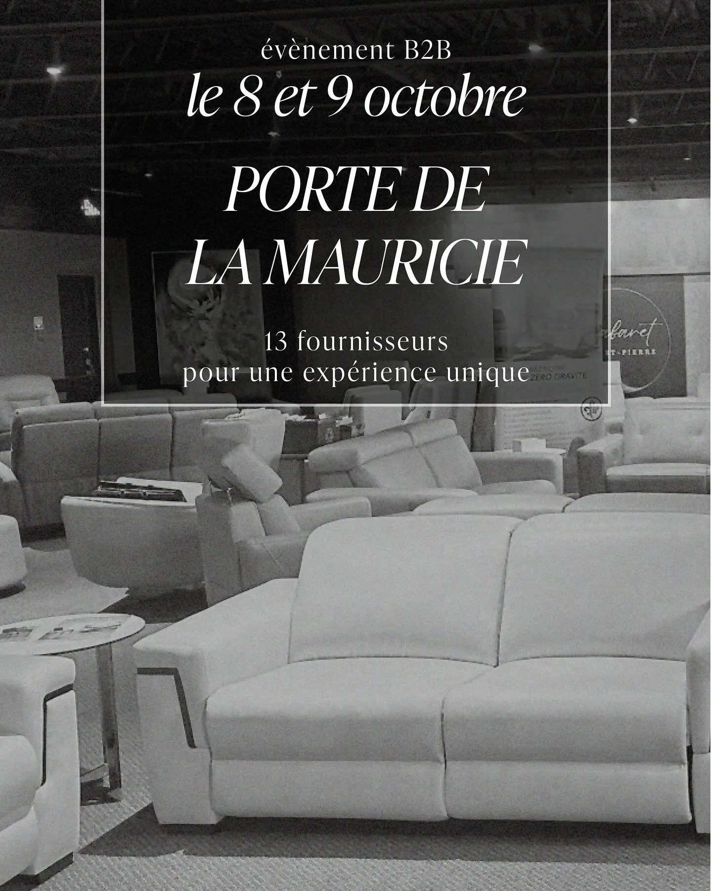 Bugatti Design participe aujourd&rsquo;hui et demain, les 8 et 9 octobre, &agrave; l&rsquo;&eacute;v&eacute;nement r&eacute;serv&eacute; aux compagnies d&rsquo;ameublement, tenu &agrave; la Porte de la Mauricie.
Cet &eacute;v&eacute;nement r&eacute;u