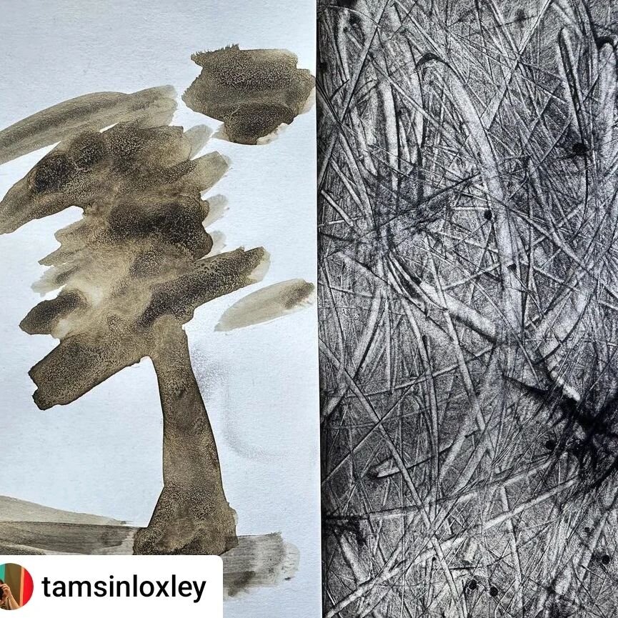 ***ARTIST UPDATE***
@tamsinloxley continues her exploration of place and land. Trying out making marks from the land with natural inks.  Posted @withregram &bull; @tamsinloxley Playing around with my new @trillonthehill oak ink. It&rsquo;s a very odd