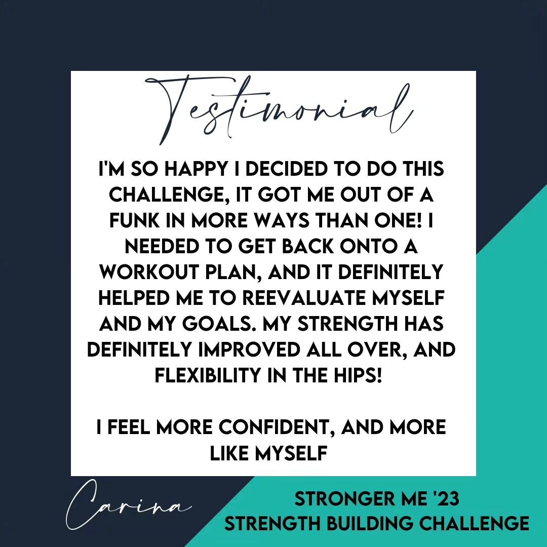 🌟Carina signed up for the challenge not because she wanted to lose weight, but because she struggled with low energy, struggled to get out of bed, back pain, struggled with eating healthier foods and just overall lack of ZEST for life.

Through the 