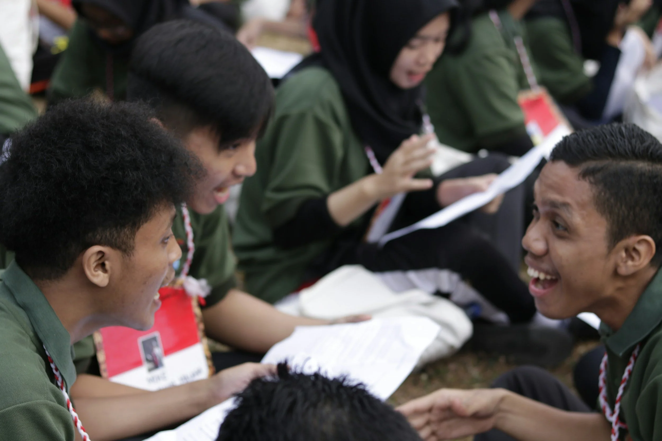Middle school students studying together for the SHSAT
