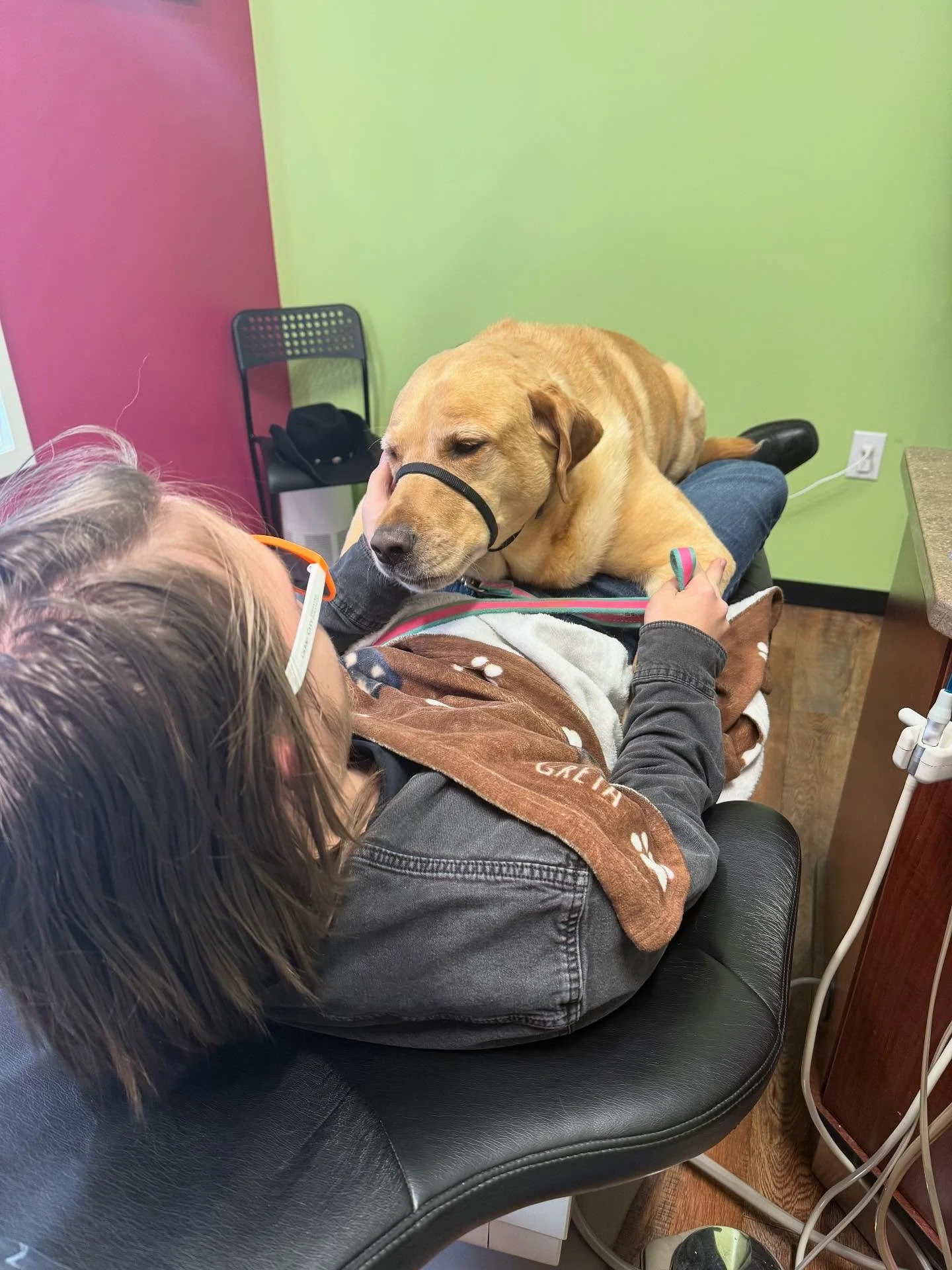 Not sure who had the best day today @bella_thetherapydog or Cowboy J 🤠 These two have a special friendship. It’s amazing to see the calming effect Bella has with some of our helpers. Today was a BIG day.  Bella also loves being told how beauti