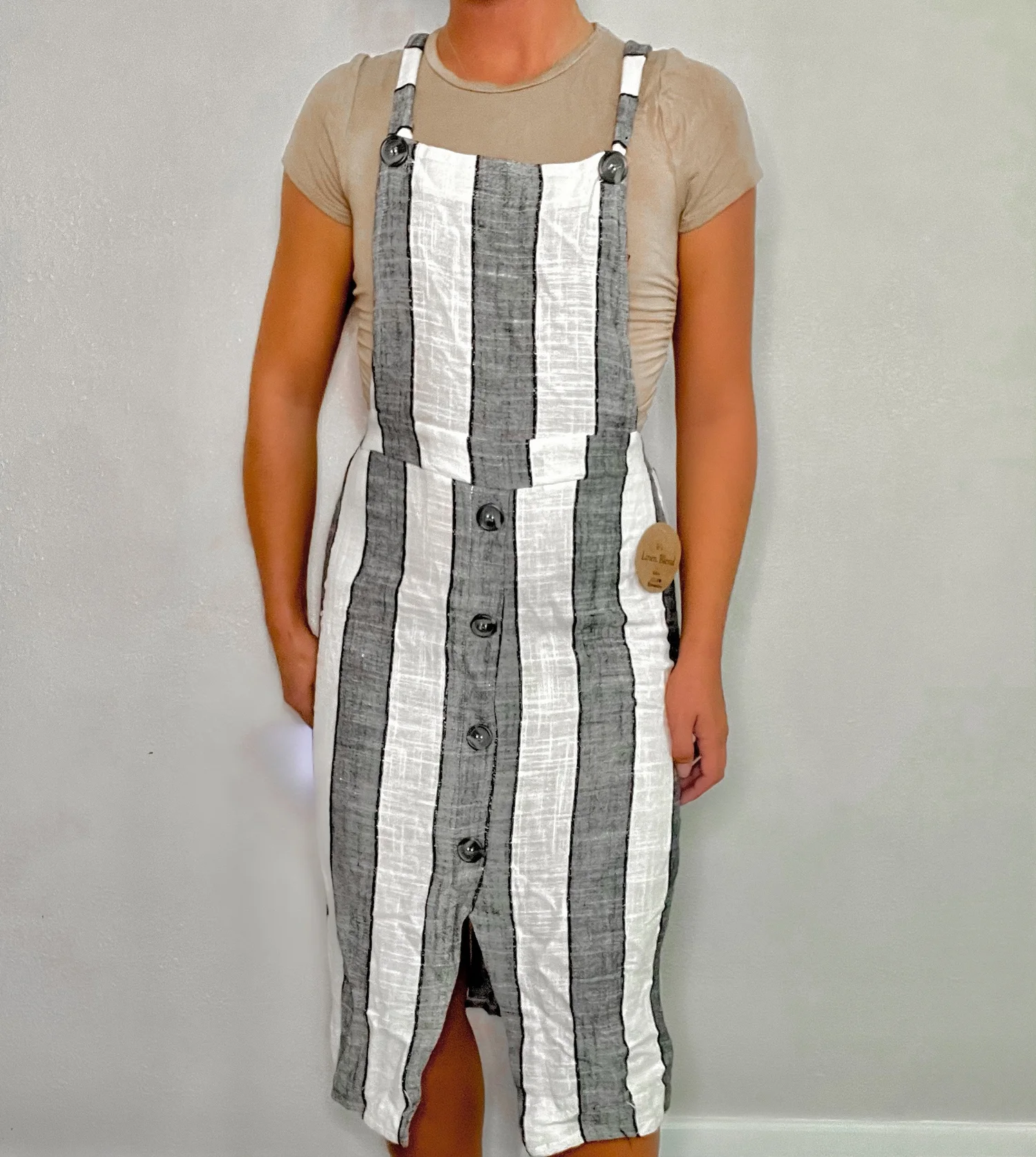Riddle Me Linen Overall Dress