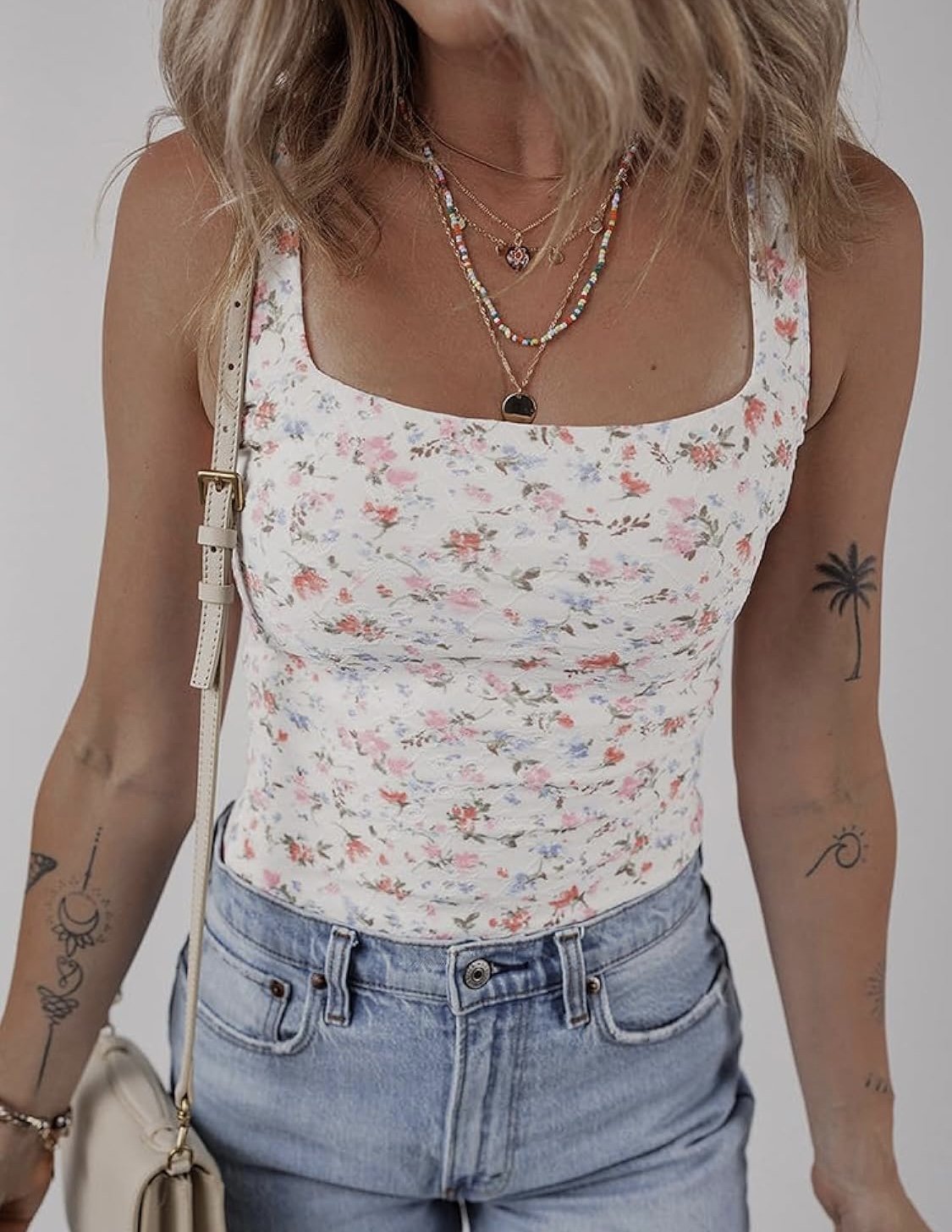 Let Love Flow Textured Floral Bodysuit