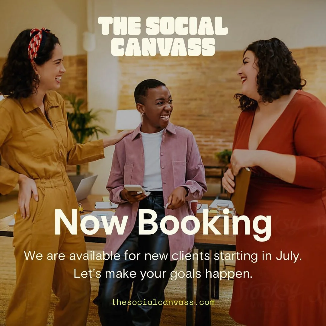 🌟 Now Booking! 🌟

Calling all nonprofits! Effective marketing is essential for your org to sustain your efforts and make a bigger impact. 

The Social Canvass provides flexible and strategic digital marketing support to fit every organization. 

St