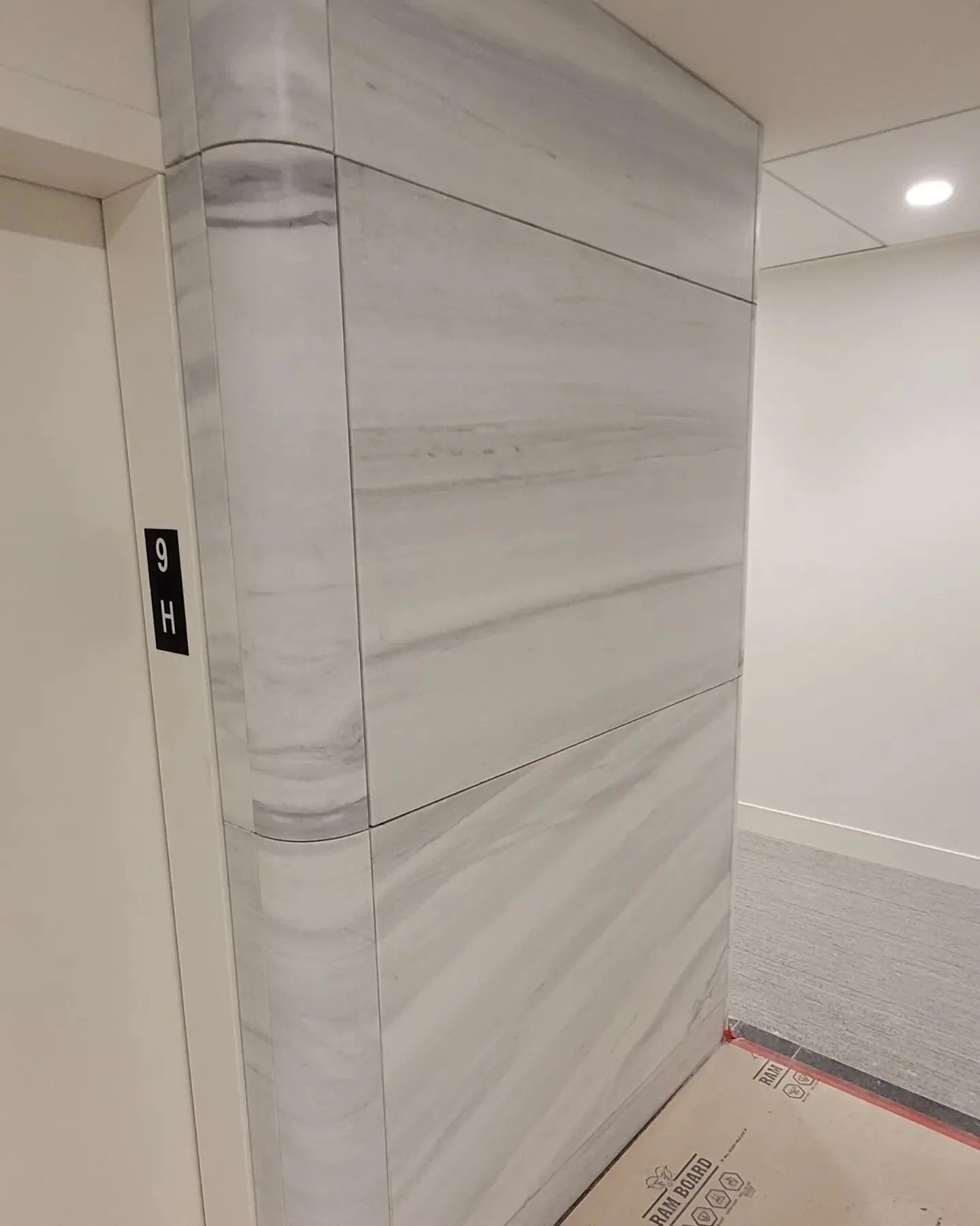 Mechanically fastened Italian marble is nice to install⚒️#stonemasons #stonemasonry #stonemason