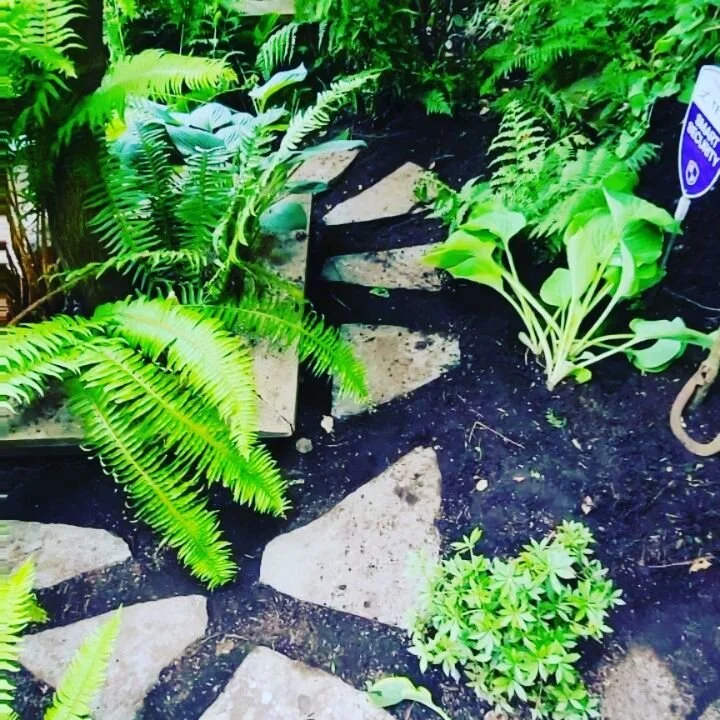 Step in stone!!!#naturalrocks #masonry #landscapingdesign #landscaping #flagstone #steppingstones #stepping #walkway #oasis #footsteps #stones #bluestone