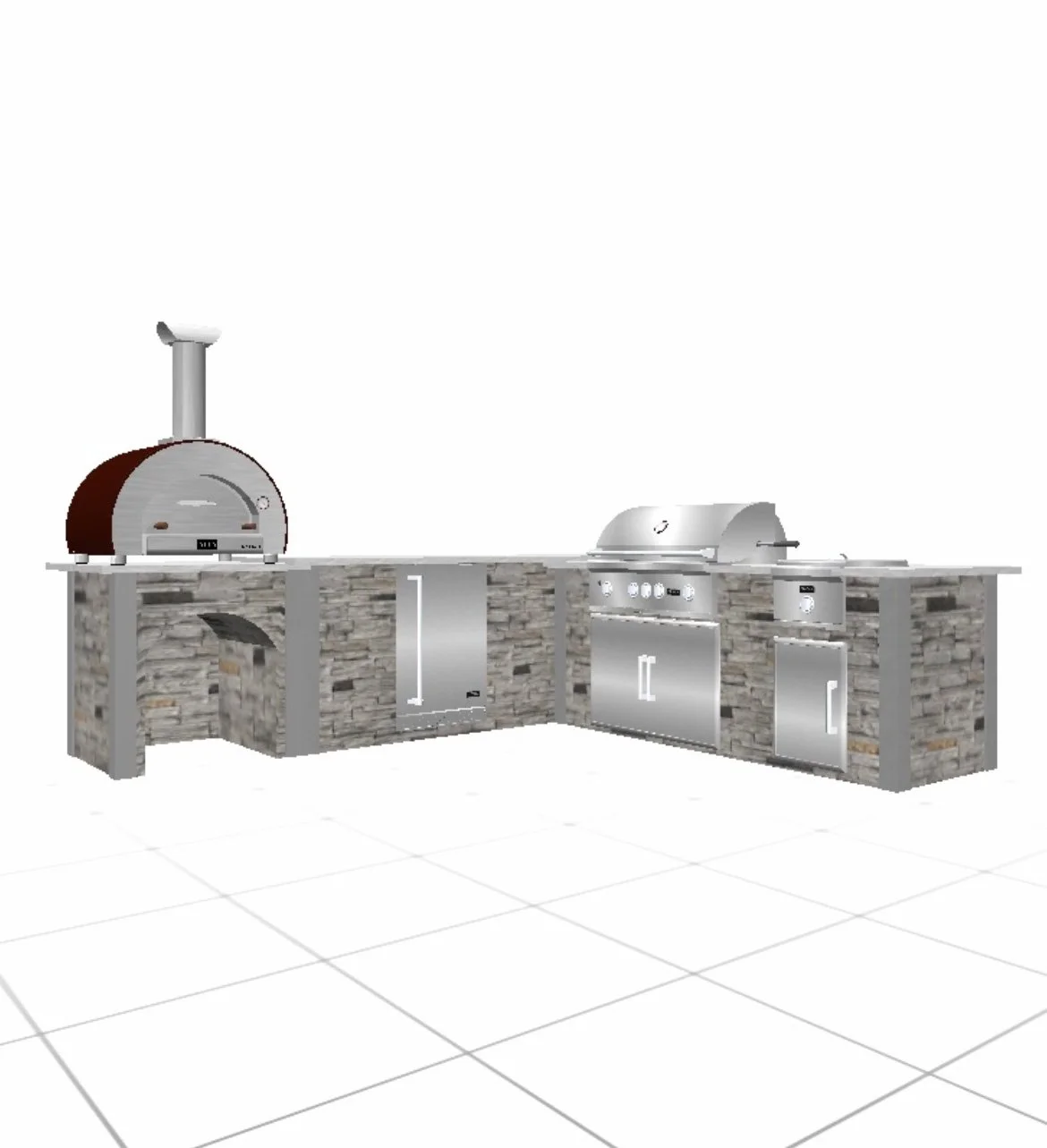 3D Render of a Summer kitchen
