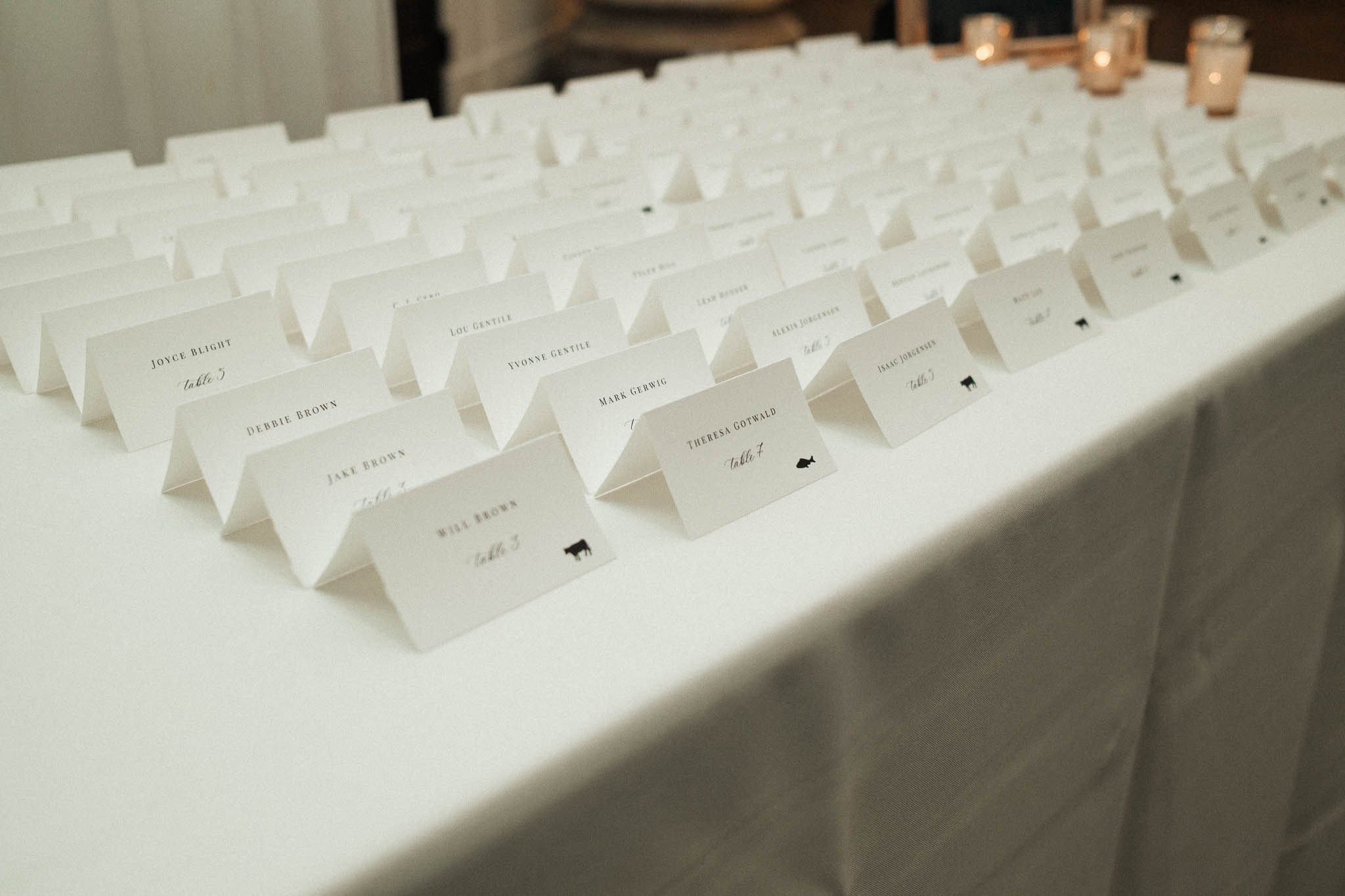  downtown pittsburgh wedding place cards 
