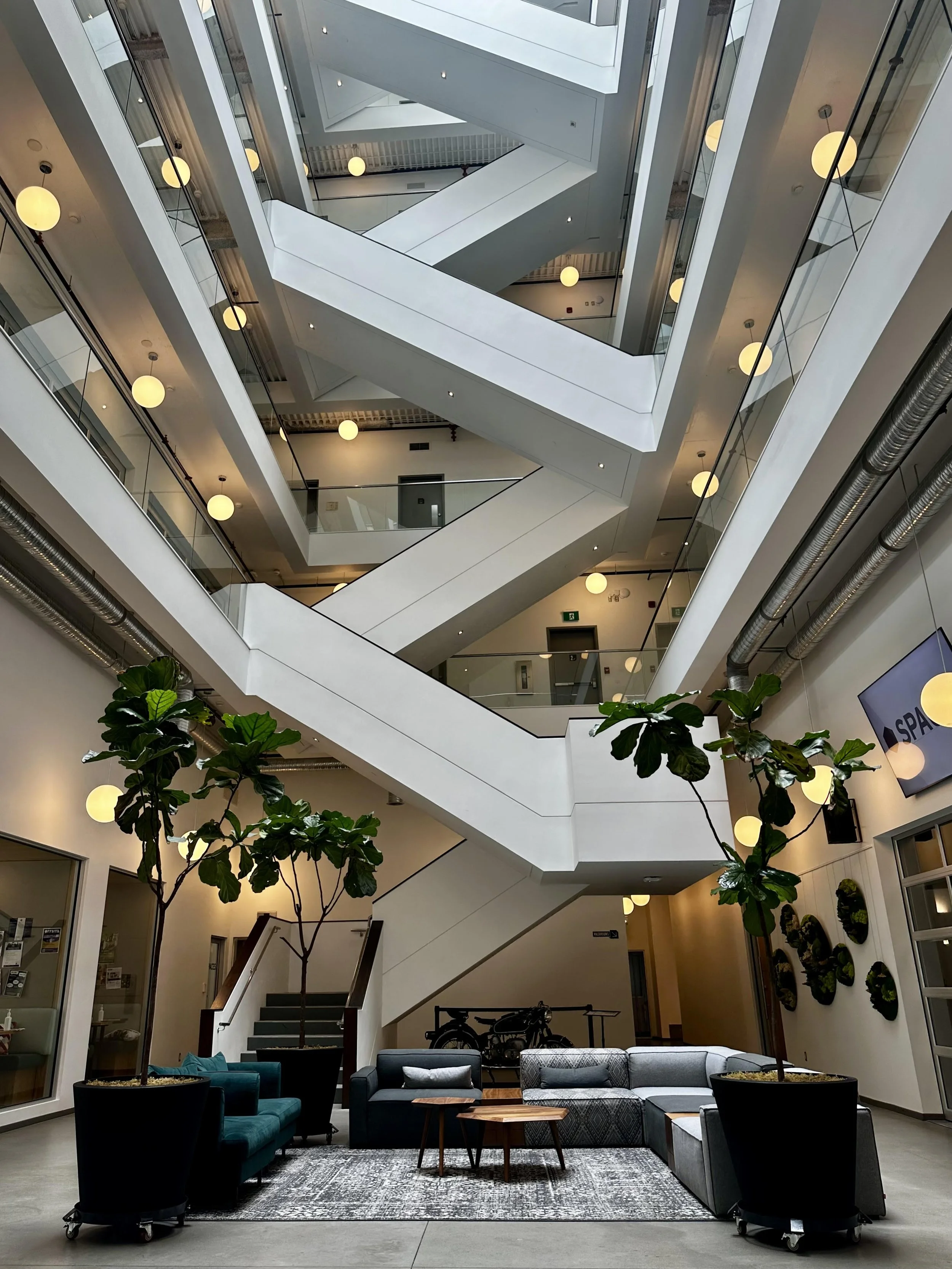 Interior of the Innovation Centre in Kelowna, BC, home to Kelowna Body Sculpting, offering Emerald Laser fat reduction, body contouring, and EmShape muscle toning treatments.