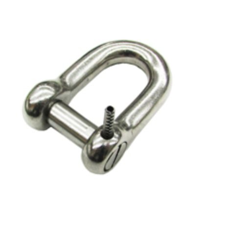 Stainless Steel Slot Head Screw Pin D Shackle Fixable w/Locking Pin